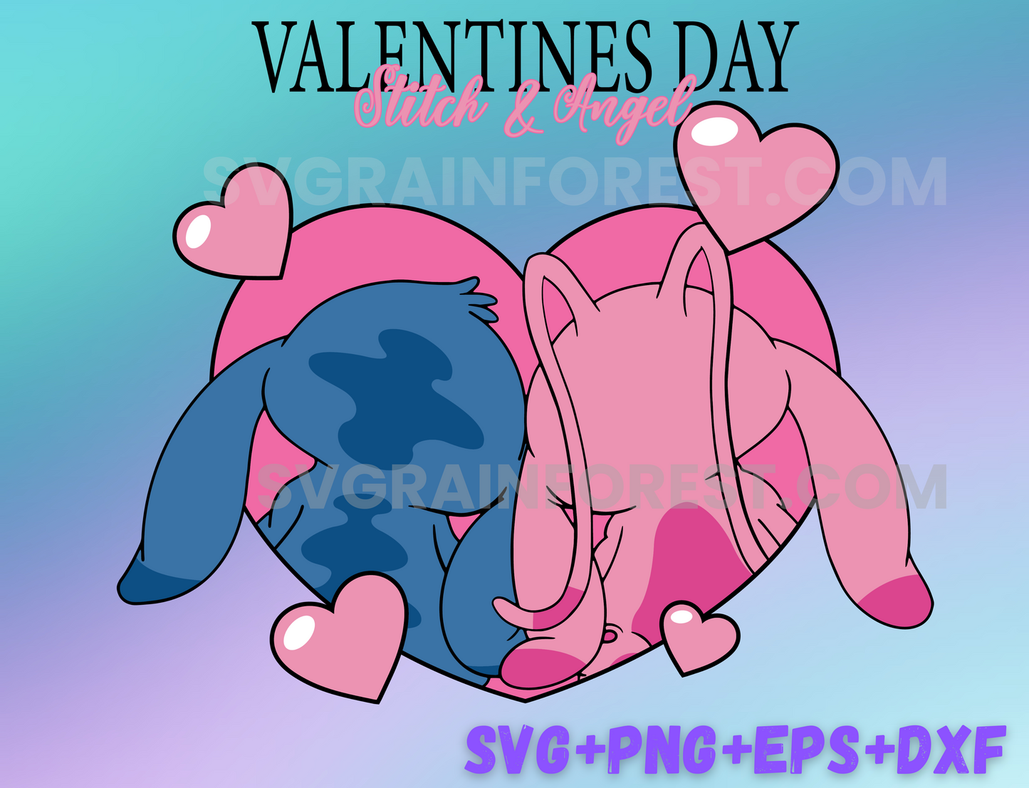 Angel Stitch Kiss Valentine SVG png, You Are My Valentine Svg, Valentines Day Svg, My Valentine Svg, Stitch Svg, Stitch Love Svg