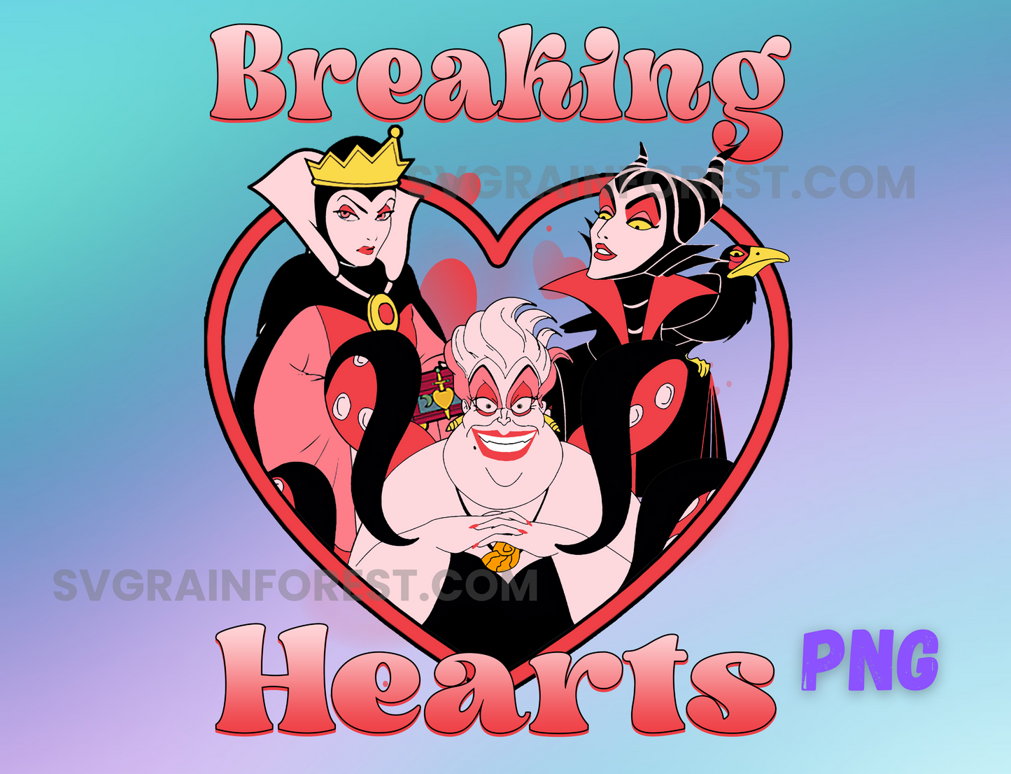 Breaking Hearts Valentine Png, Retro Anti Valentine Club Png, Valentine Horror Cartoon Villain Png, Cartoon Villain Png, Digital Download