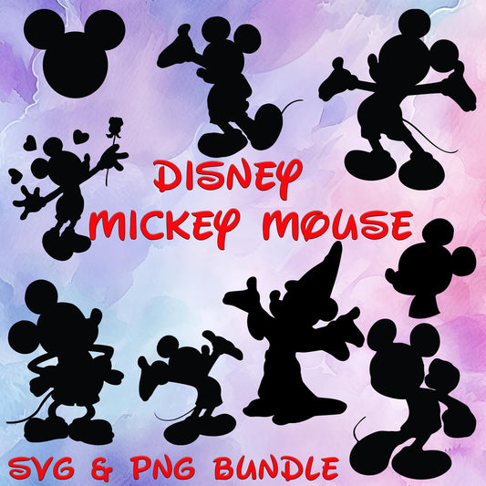 Mickey Mouse Silhouette Svg, Cricut svg, Clipart, Layered SVG, Files for Cricut, Cut files, T Shirt svg png, Shirt Svg File