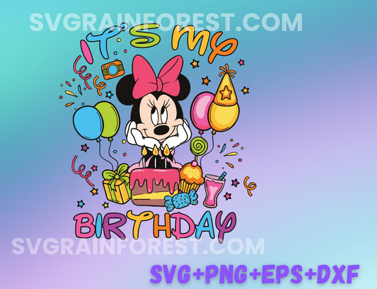 Minnie Mouse It's My Birthday SVG, Birthday Shirt Design, Minnie Mouse Birthday Svg, Birthday Party Svg, Magical Birthday Girl Svg