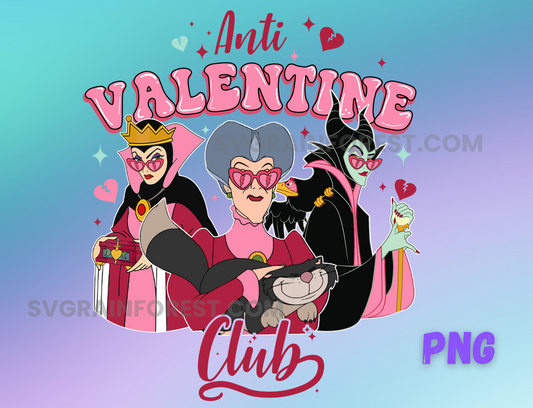 Breaking Hearts Valentine Png, Retro Anti Valentine Club Png, Valentine Horror Cartoon Villain Png, Cartoon Villain Png, Digital Download
